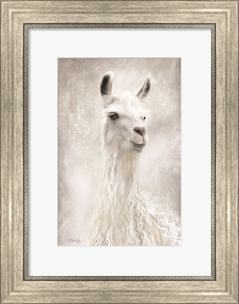 Framed Lulu the Llama Up Close Print