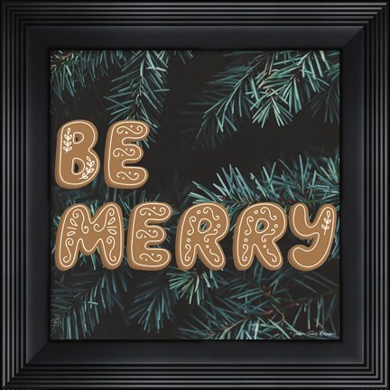 Framed Gingerbread Be Merry Print
