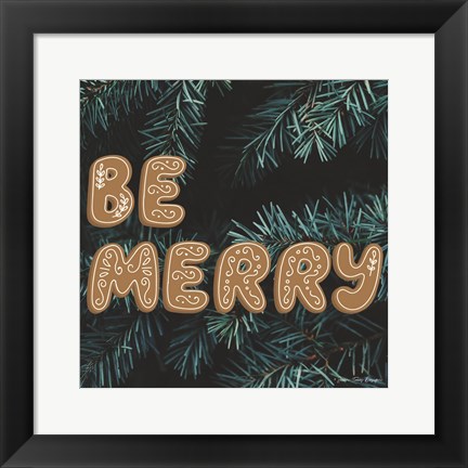 Framed Gingerbread Be Merry Print