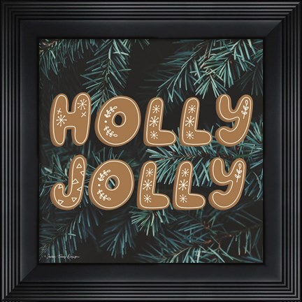Framed Gingerbread Holly Jolly Print