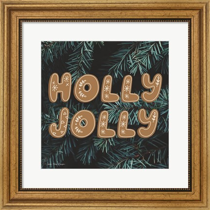 Framed Gingerbread Holly Jolly Print