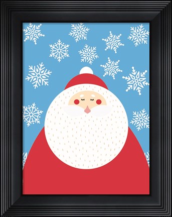 Framed Snowflake Santa Claus Print