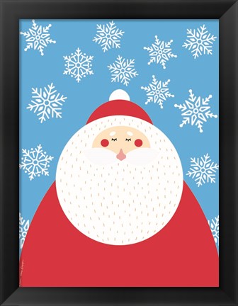 Framed Snowflake Santa Claus Print