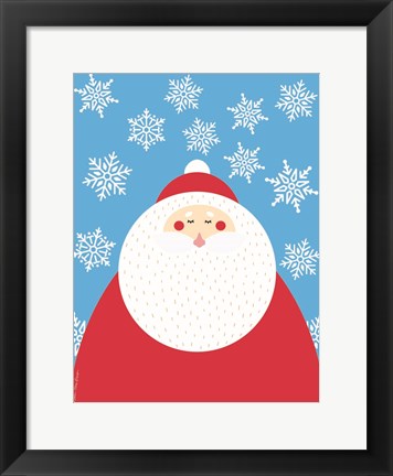 Framed Snowflake Santa Claus Print