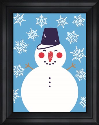 Framed Snowflake Snowman Print