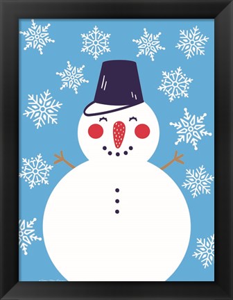 Framed Snowflake Snowman Print