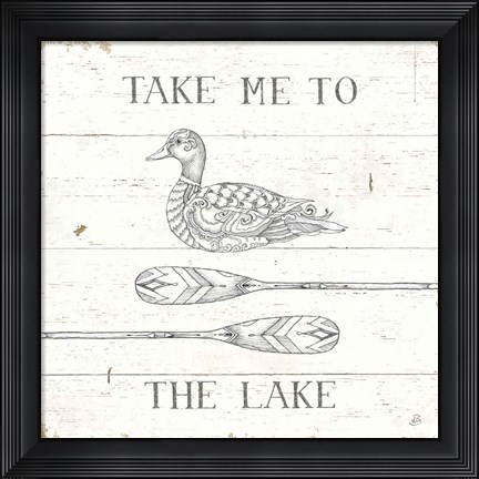 Framed Lake Sketches VII Print