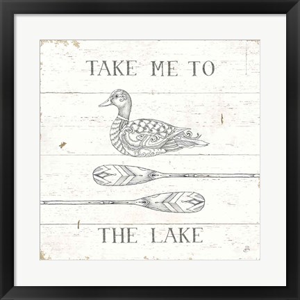 Framed Lake Sketches VII Print