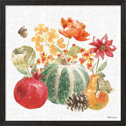 Framed Harvest Bouquet V Print