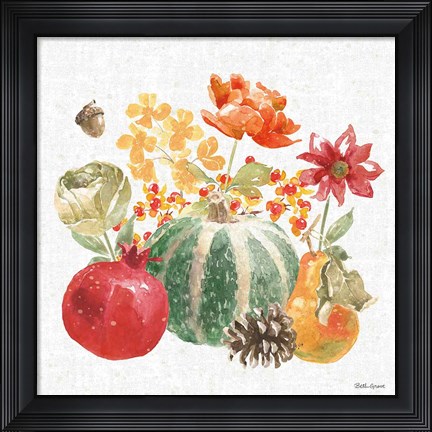 Framed Harvest Bouquet V Print
