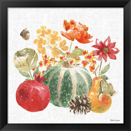 Framed Harvest Bouquet V Print