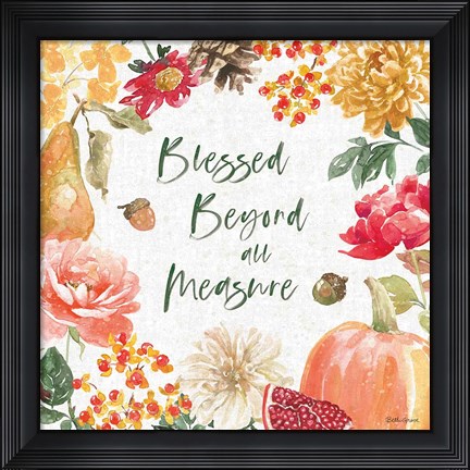 Framed Harvest Bouquet III Print