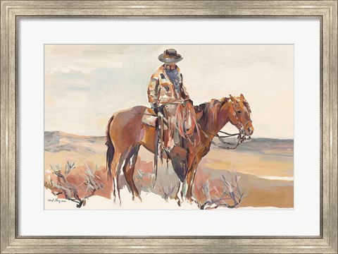Framed Western Rider Warm Print