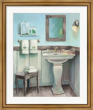 Framed Cottage Sink Gray Print