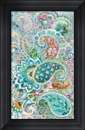 Framed Paisley Flowers Print