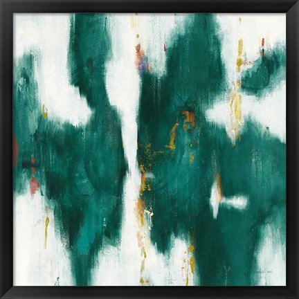 Framed Green Texture I Print