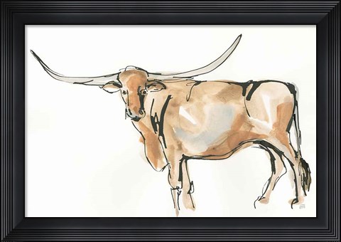 Framed Longhorn II Print