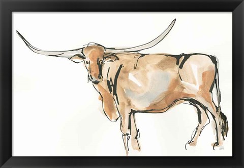 Framed Longhorn II Print