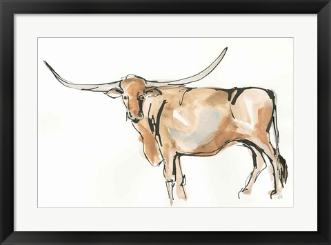 Framed Longhorn II Print