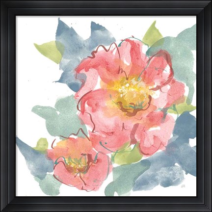 Framed Peony in the Pink II on White Print