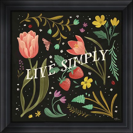 Framed Spring Botanical VI Black Print