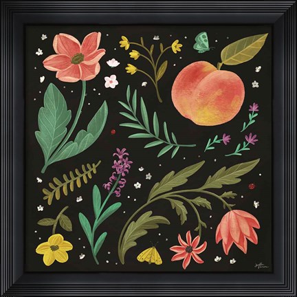Framed Spring Botanical II Black Print
