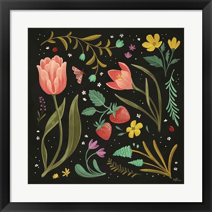 Framed Spring Botanical III Black Print