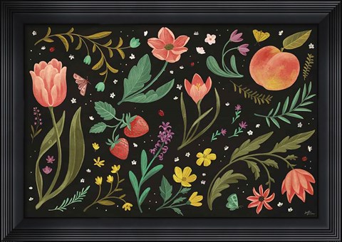 Framed Spring Botanical I Black Print