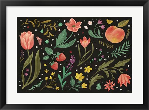 Framed Spring Botanical I Black Print