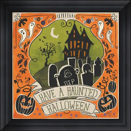 Framed Stay Creepy III Orange Print