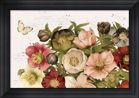 Framed Vintage Petals I Print