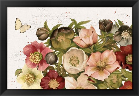 Framed Vintage Petals I Print