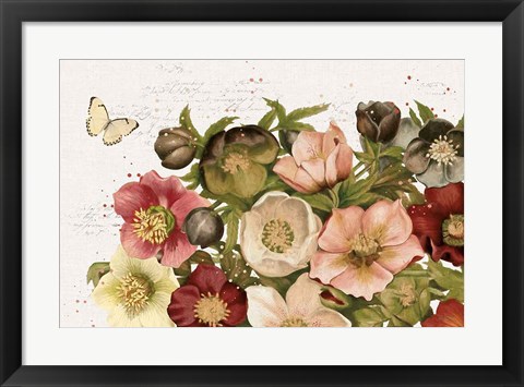 Framed Vintage Petals I Print