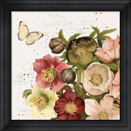 Framed Vintage Petals II Print
