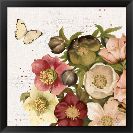 Framed Vintage Petals II Print