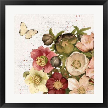 Framed Vintage Petals II Print