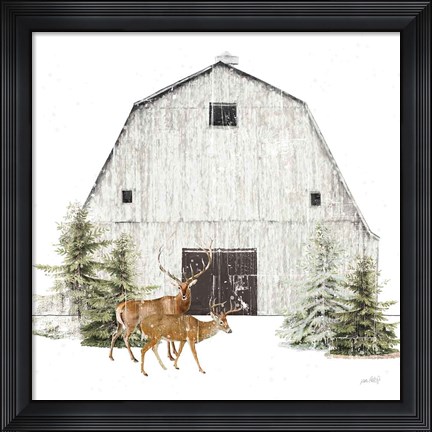 Framed Wooded Holiday VI Print