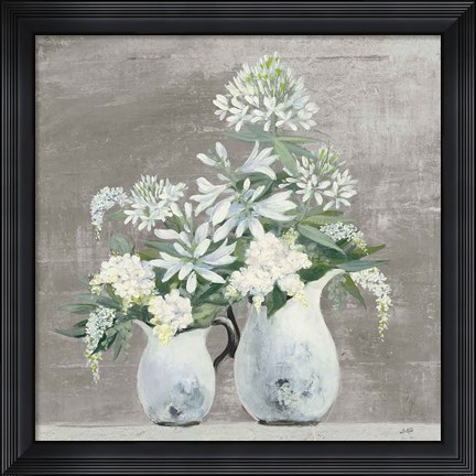 Framed Late Summer Bouquet III Greige Print