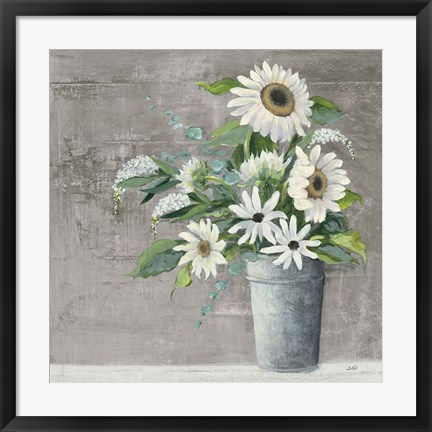 Framed Late Summer Bouquet II Rustic Print