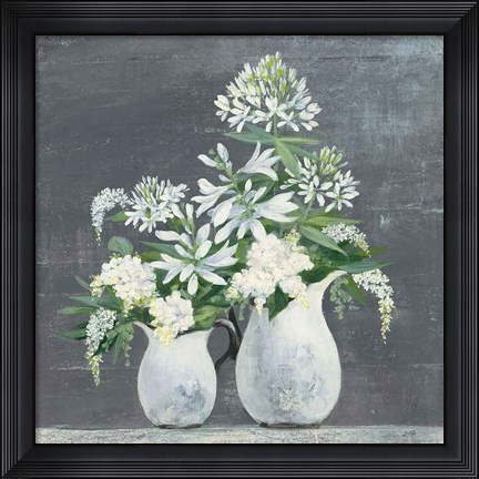 Framed Later Summer Bouquet III White Vase Print