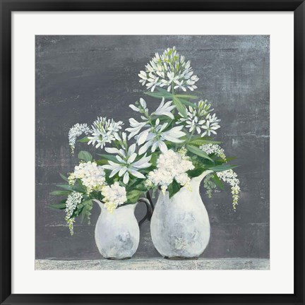 Framed Later Summer Bouquet III White Vase Print