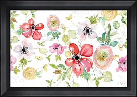 Framed Spray of Anemones I Print