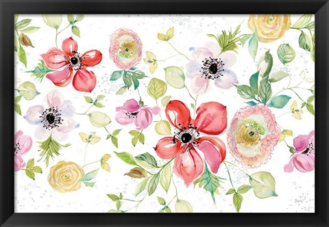 Framed Spray of Anemones I Print