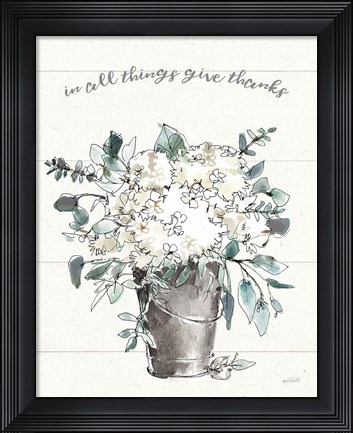 Framed Modern Farmhouse V Give Thanks Print