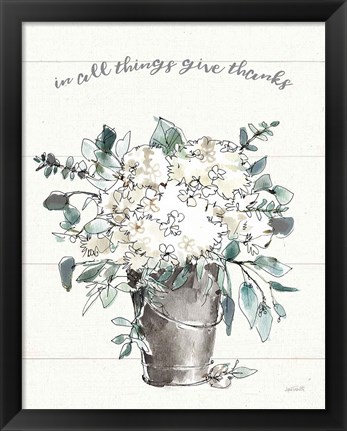 Framed Modern Farmhouse V Give Thanks Print