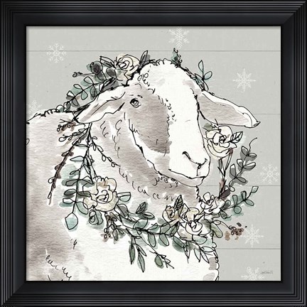 Framed Modern Farmhouse XIII Snowflakes Print