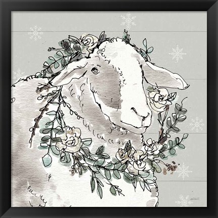 Framed Modern Farmhouse XIII Snowflakes Print