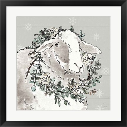 Framed Modern Farmhouse XIII Snowflakes Print