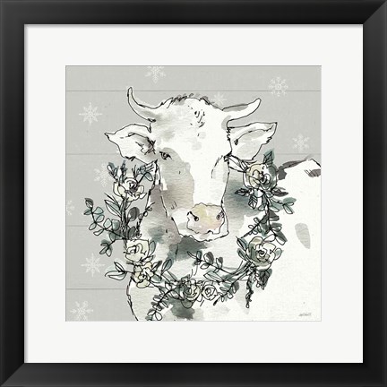 Framed Modern Farmhouse XII Snowflakes Print