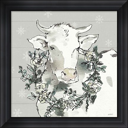 Framed Modern Farmhouse XII Snowflakes Print
